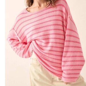Promesa Stripe Hype Oversized Striped Sweater